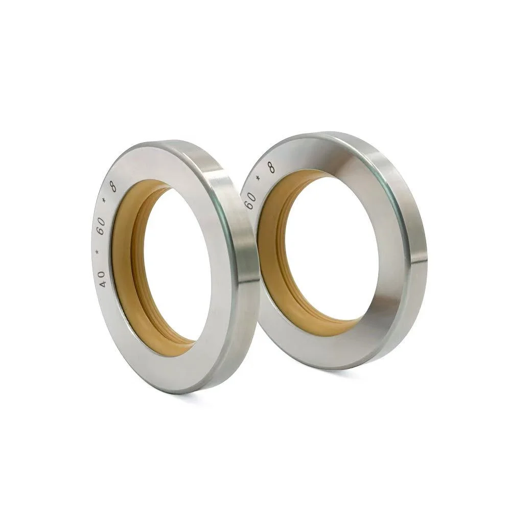 Sellos de aceite de PTFE de doble labio de acero inoxidable para tornillo de compresor de aire, anillo de sellado rotativo